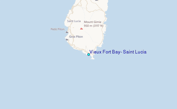 Vieux Fort Bay, Saint Lucia Tide Station Location Map