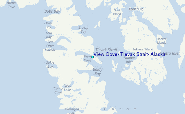 View Cove, Tlevak Strait, Alaska Tide Station Location Map