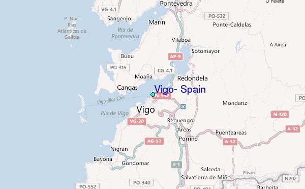Vigo, Spain Tide Station Location Map