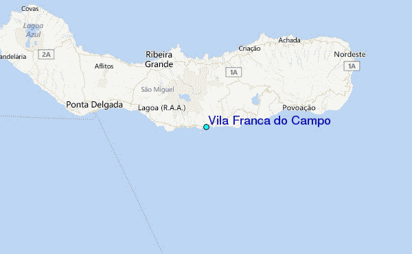 Vila Franca do Campo Tide Station Location Map