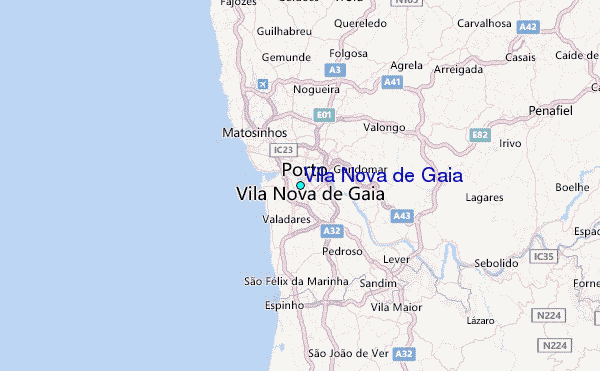 Vila Nova de Gaia Tide Station Location Map
