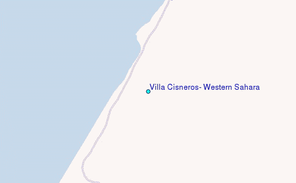 Villa Cisneros, Western Sahara Tide Station Location Map