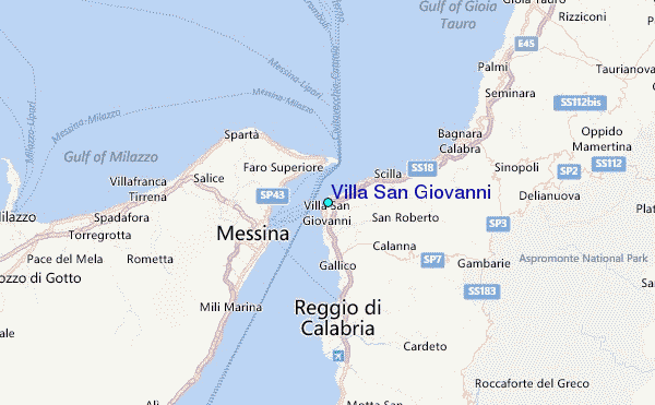 Villa San Giovanni Tide Station Location Map