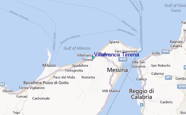 Villafranca Tirrena Tide Station Location Map