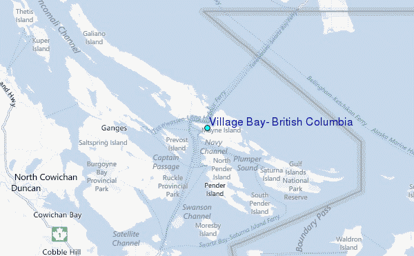 Village Bay, British Columbia Tide Station Location Map