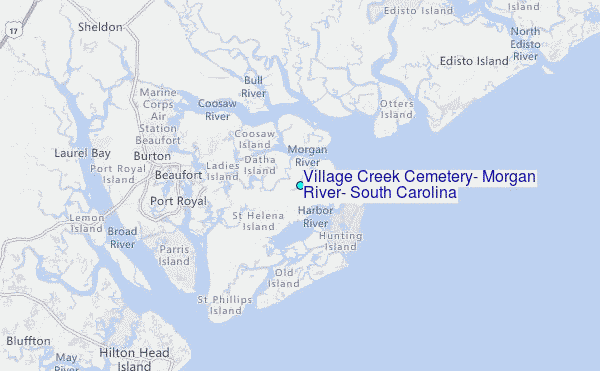 Village Creek Cemetery, Morgan River, South Carolina Tide Station Location Map