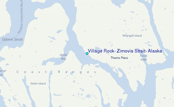Village Rock, Zimovia Strait, Alaska Tide Station Location Map
