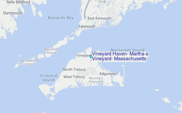 Vineyard Haven, Martha's Vineyard, Massachusetts Tide Station Location Map