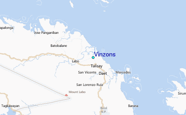 Vinzons Tide Station Location Map