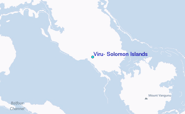 Viru, Solomon Islands Tide Station Location Map