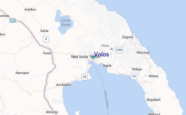 Volos Tide Station Location Map