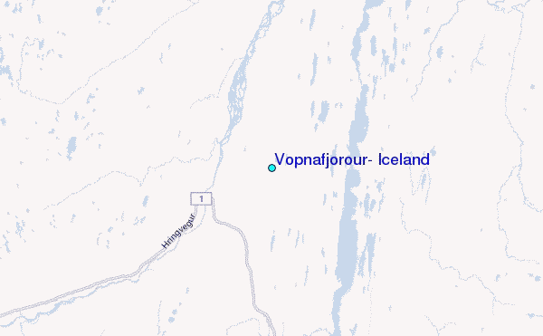 Vopnafjorour, Iceland Tide Station Location Map