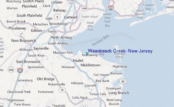 Waackaack Creek, New Jersey Tide Station Location Map