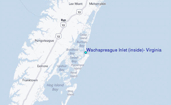 Wachapreague Inlet (inside), Virginia Tide Station Location Map