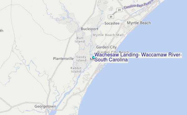 Wachesaw Landing, Waccamaw River, South Carolina Tide Station Location Map