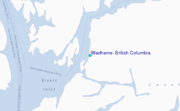 Wadhams, British Columbia Tide Station Location Map