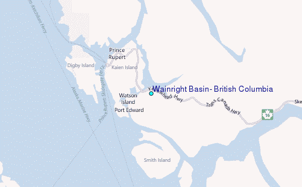 Wainright Basin, British Columbia Tide Station Location Map