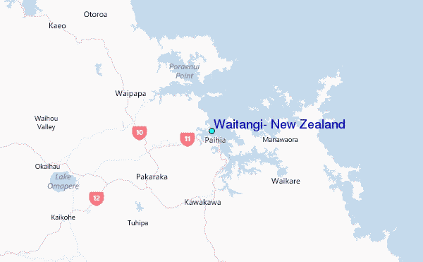 Waitangi, New Zealand Tide Station Location Map