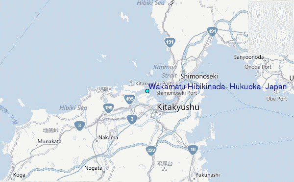 Wakamatu Hibikinada, Hukuoka, Japan Tide Station Location Map