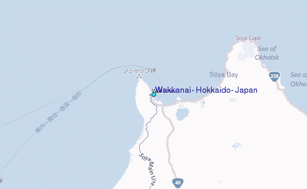 Wakkanai, Hokkaido, Japan Tide Station Location Map
