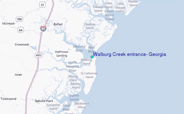 Walburg Creek entrance, Georgia Tide Station Location Map