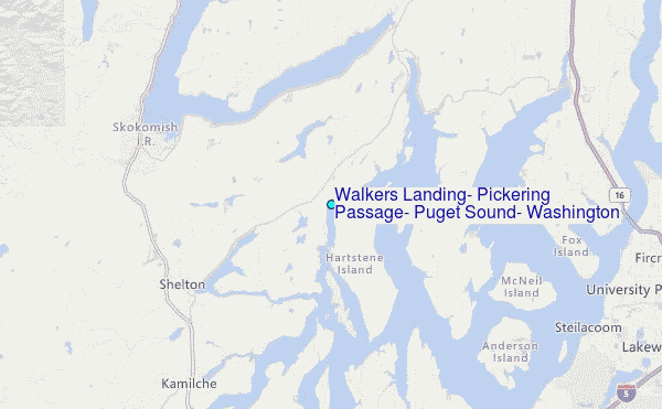 Walkers Landing, Pickering Passage, Puget Sound, Washington Tide Station Location Map