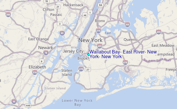 Wallabout Bay, East River, New York, New York Tide Station Location Map