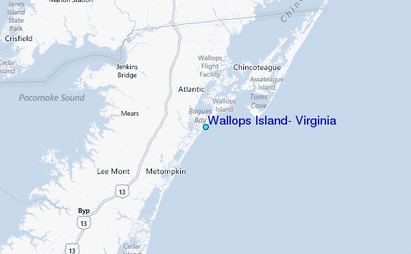 Wallops Island, Virginia Tide Station Location Map