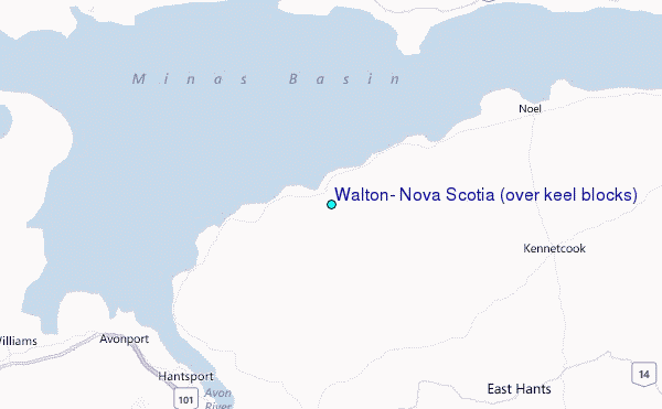 Walton, Nova Scotia (over keel blocks) Tide Station Location Map
