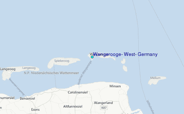 Wangerooge, West, Germany Tide Station Location Map