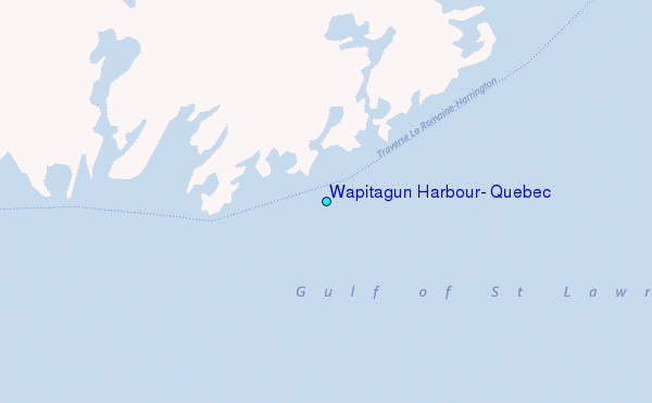 Wapitagun Harbour, Quebec Tide Station Location Map