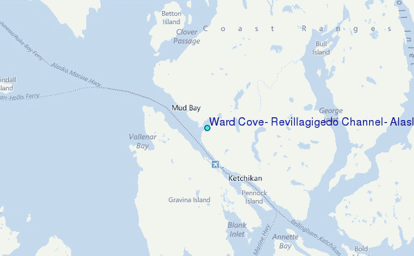 Ward Cove, Revillagigedo Channel, Alaska Tide Station Location Map