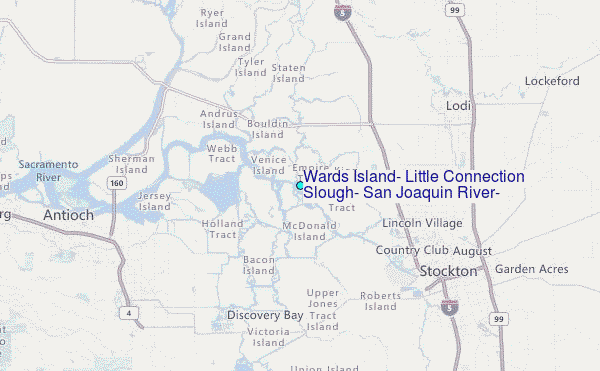 Wards Island, Little Connection Slough, San Joaquin River, California Tide Station Location Map