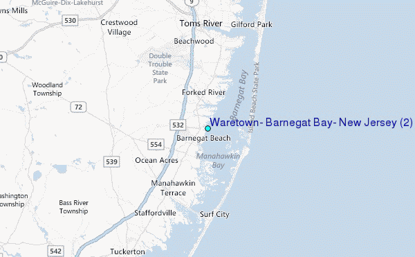 Waretown, Barnegat Bay, New Jersey (2) Tide Station Location Map