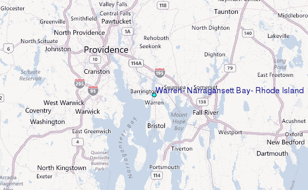 Warren, Narragansett Bay, Rhode Island Tide Station Location Map