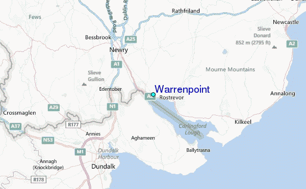 Warrenpoint Tide Station Location Map