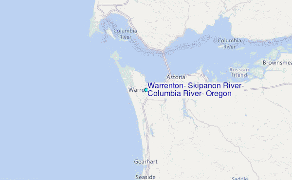 Warrenton, Skipanon River, Columbia River, Oregon Tide Station Location Map