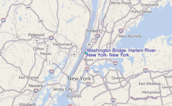 Washington Bridge, Harlem River, New York, New York Tide Station Location Map