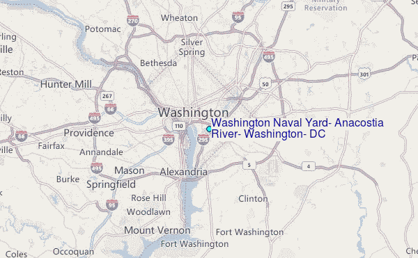 Washington Naval Yard, Anacostia River, Washington, DC Tide Station Location Map