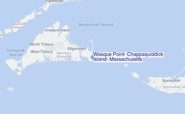 Wasque Point, Chappaquiddick Island, Massachusetts Tide Station Location Map