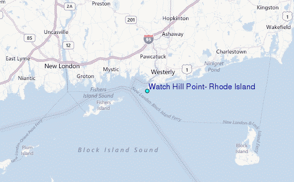 Watch Hill Point, Rhode Island Tide Station Location Map