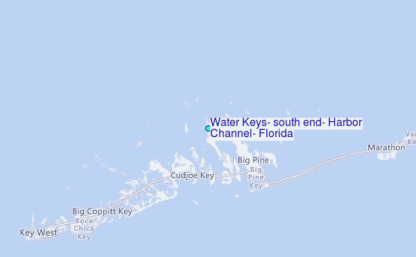 Water Keys, south end, Harbor Channel, Florida Tide Station Location Map