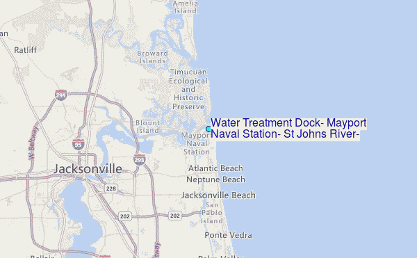 Water Treatment Dock, Mayport Naval Station, St Johns River, Florida Tide Station Location Map