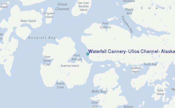 Waterfall Cannery, Ulloa Channel, Alaska Tide Station Location Map