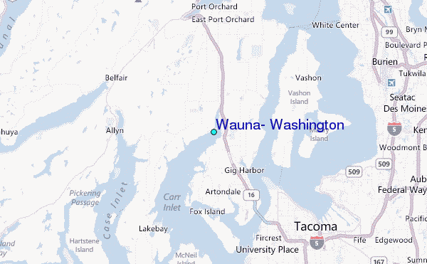Wauna, Washington Tide Station Location Map