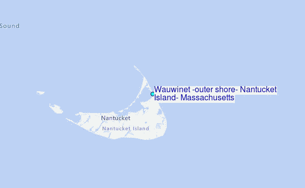 Wauwinet (outer shore), Nantucket Island, Massachusetts Tide Station Location Map