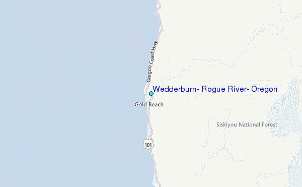 Wedderburn, Rogue River, Oregon Tide Station Location Map