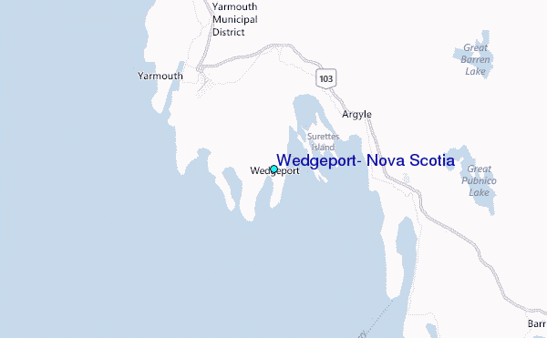 Wedgeport, Nova Scotia Tide Station Location Map