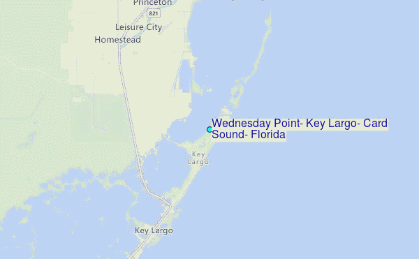 Wednesday Point, Key Largo, Card Sound, Florida Tide Station Location Map
