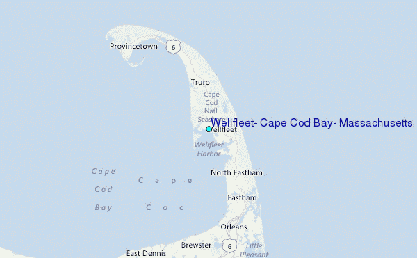 Wellfleet, Cape Cod Bay, Massachusetts Tide Station Location Map